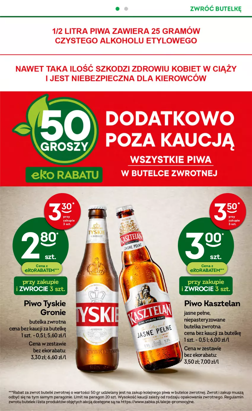 Gazetka promocyjna Żabka - ważna 09.08 do 15.08.2023 - strona 20 - produkty: Kasztelan, Piwo, Tyskie