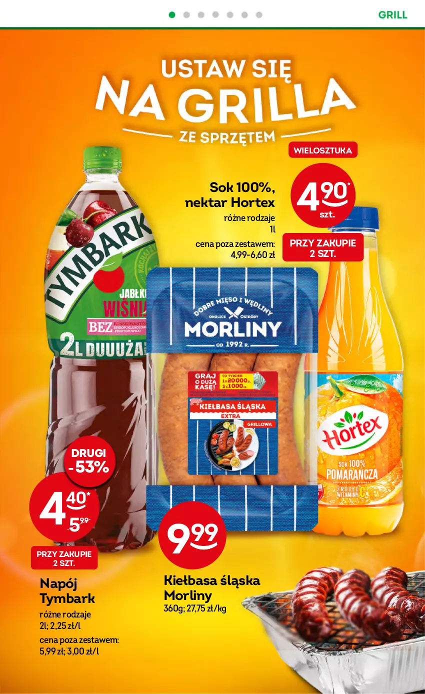 Gazetka promocyjna Żabka - ważna 09.08 do 15.08.2023 - strona 29 - produkty: Hortex, Kiełbasa, Kiełbasa śląska, Morliny, Napój, Nektar, Sok, Tymbark