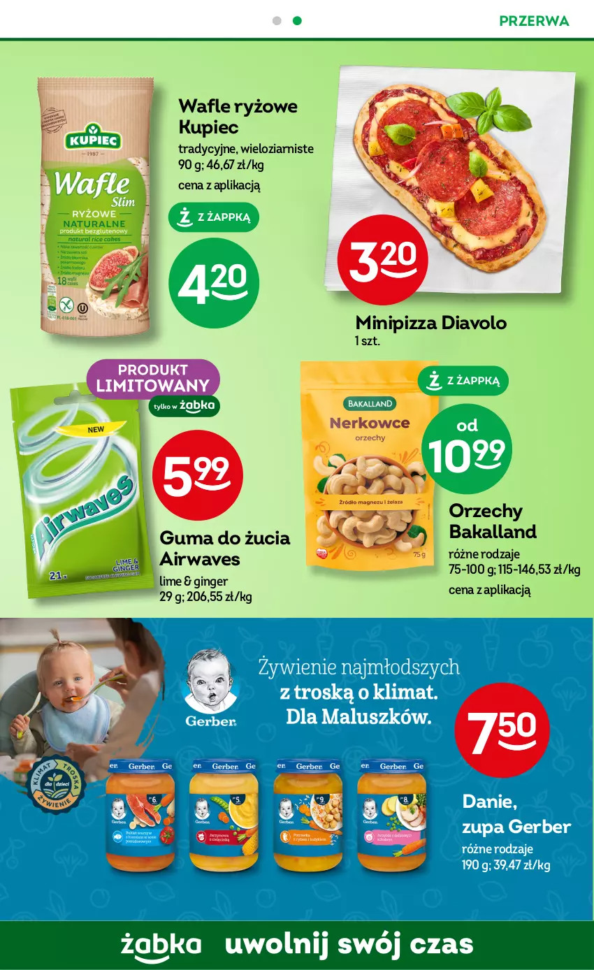 Gazetka promocyjna Żabka - ważna 09.08 do 15.08.2023 - strona 45 - produkty: Bakalland, Gerber, Gin, Guma do żucia, Kupiec, Piec, Pizza, Ryż, Wafle, Zupa