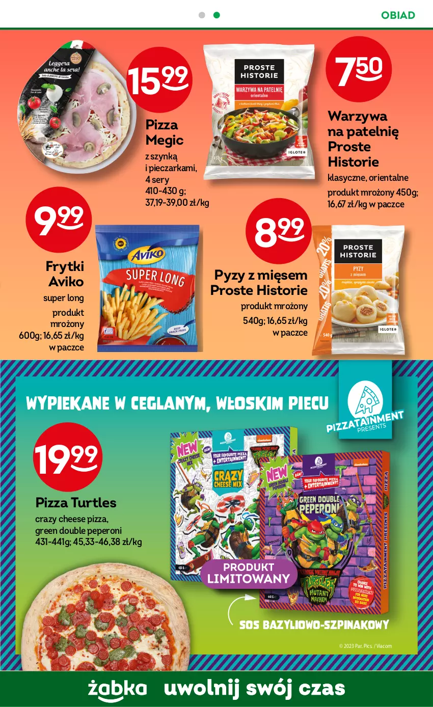 Gazetka promocyjna Żabka - ważna 09.08 do 15.08.2023 - strona 51 - produkty: Bazyl, Frytki, Piec, Pieczarka, Pizza, Ser, Sos, Szpinak, Warzywa