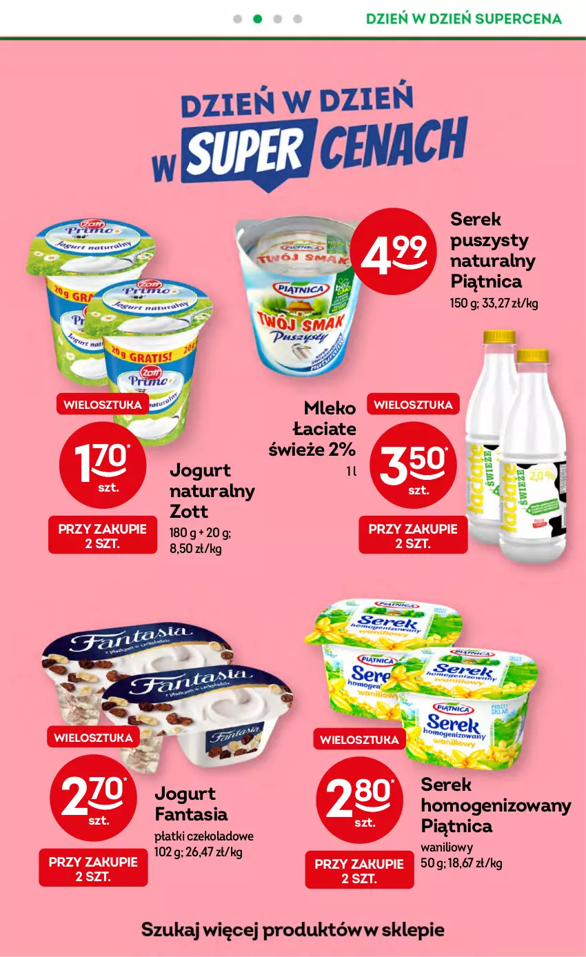 Gazetka promocyjna Żabka - ważna 09.08 do 15.08.2023 - strona 7 - produkty: Fa, Fanta, Jogurt, Jogurt naturalny, Mleko, Piątnica, Ser, Serek, Serek homogenizowany, Serek puszysty, Zott