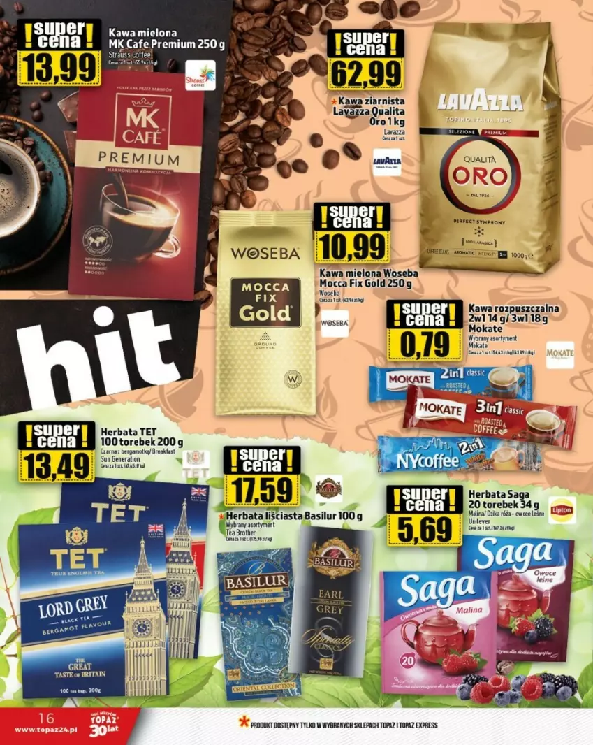 Gazetka promocyjna Topaz - ważna 10.08 do 16.08.2023 - strona 8 - produkty: Brother, Clin, Dzika róża, Fa, Herbata, Kawa, Kawa mielona, Lavazza, Róża, Saga, Top, Woseba