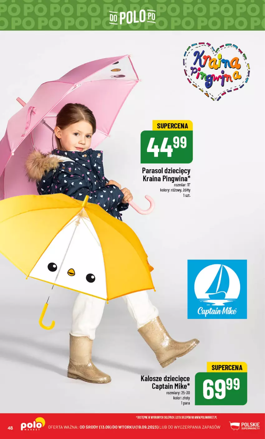 Gazetka promocyjna PoloMarket - Gazetka pomocyjna - ważna 13.09 do 19.09.2023 - strona 48 - produkty: Dzieci, Parasol, Pingwin
