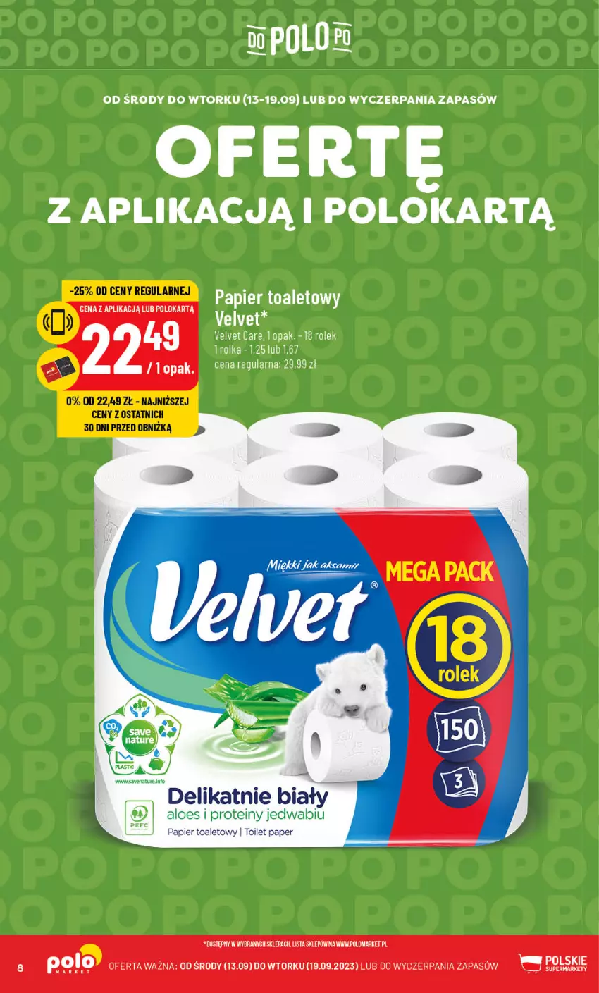 Gazetka promocyjna PoloMarket - Gazetka pomocyjna - ważna 13.09 do 19.09.2023 - strona 8 - produkty: Papier, Papier toaletowy