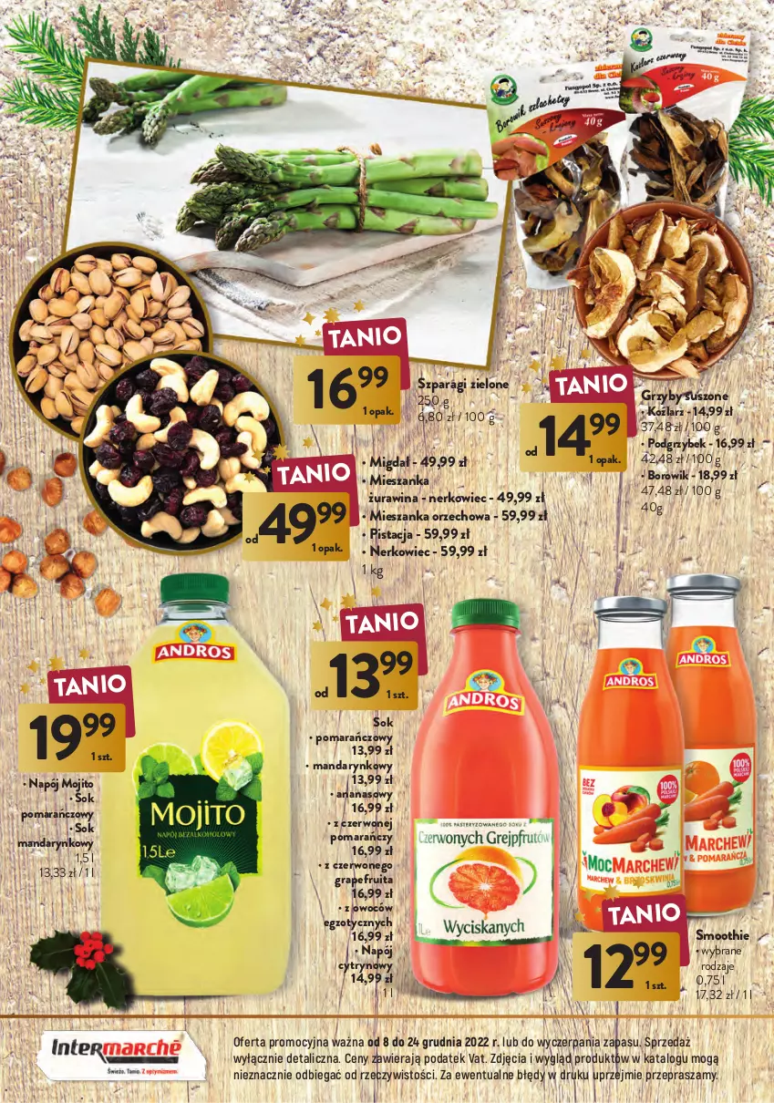 Gazetka promocyjna Intermarche - Gazetka Intermarche - ważna 08.12 do 24.12.2022 - strona 12 - produkty: Ananas, Gra, Grzyby, Mieszanka orzechowa, Napój, Smoothie, Sok, Sok pomarańczowy