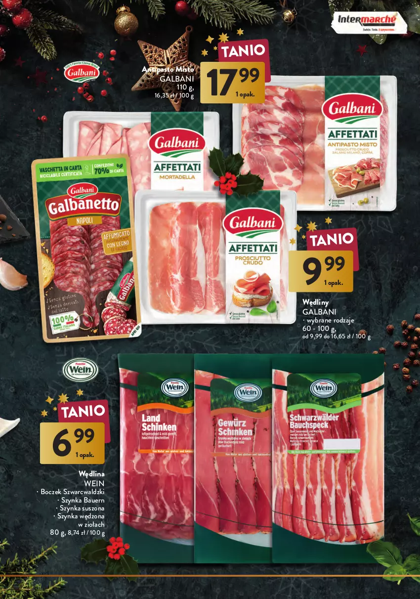 Gazetka promocyjna Intermarche - Gazetka Intermarche - ważna 08.12 do 24.12.2022 - strona 3 - produkty: Bell, Boczek, Galbani, Salami, Szynka, Wędlina