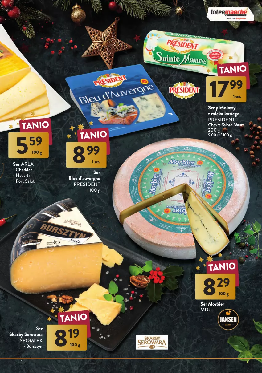 Gazetka promocyjna Intermarche - Gazetka Intermarche - ważna 08.12 do 24.12.2022 - strona 5 - produkty: Bursztyn, Cheddar, Edam, Havarti, Por, Ser, Ser pleśniowy, Sok, Sokołów