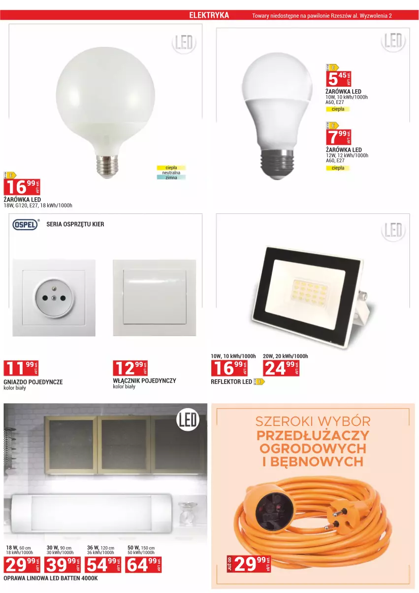 Gazetka promocyjna Merkury Market - ważna 01.06 do 30.06.2023 - strona 18 - produkty: Gniazdo pojedyncze, Reflektor, Reflektor LED, Ser, Włącznik pojedynczy