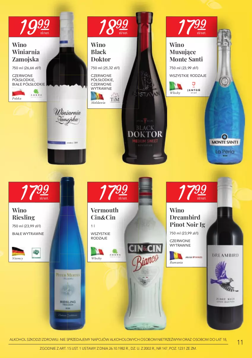 Gazetka promocyjna Stokrotka - Oferta alkoholowa - ważna 25.02 do 24.03.2021 - strona 11 - produkty: Lack, Monte, Monte Santi, Mus, Rum, Vermouth, Winiarnia Zamojska, Wino, Wino musujące