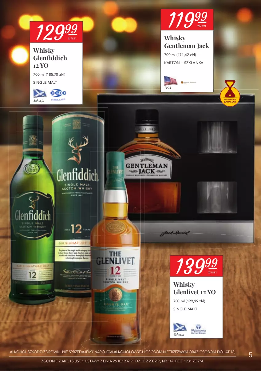 Gazetka promocyjna Stokrotka - Oferta alkoholowa - ważna 25.02 do 24.03.2021 - strona 5 - produkty: Koc, Szklanka, Whisky