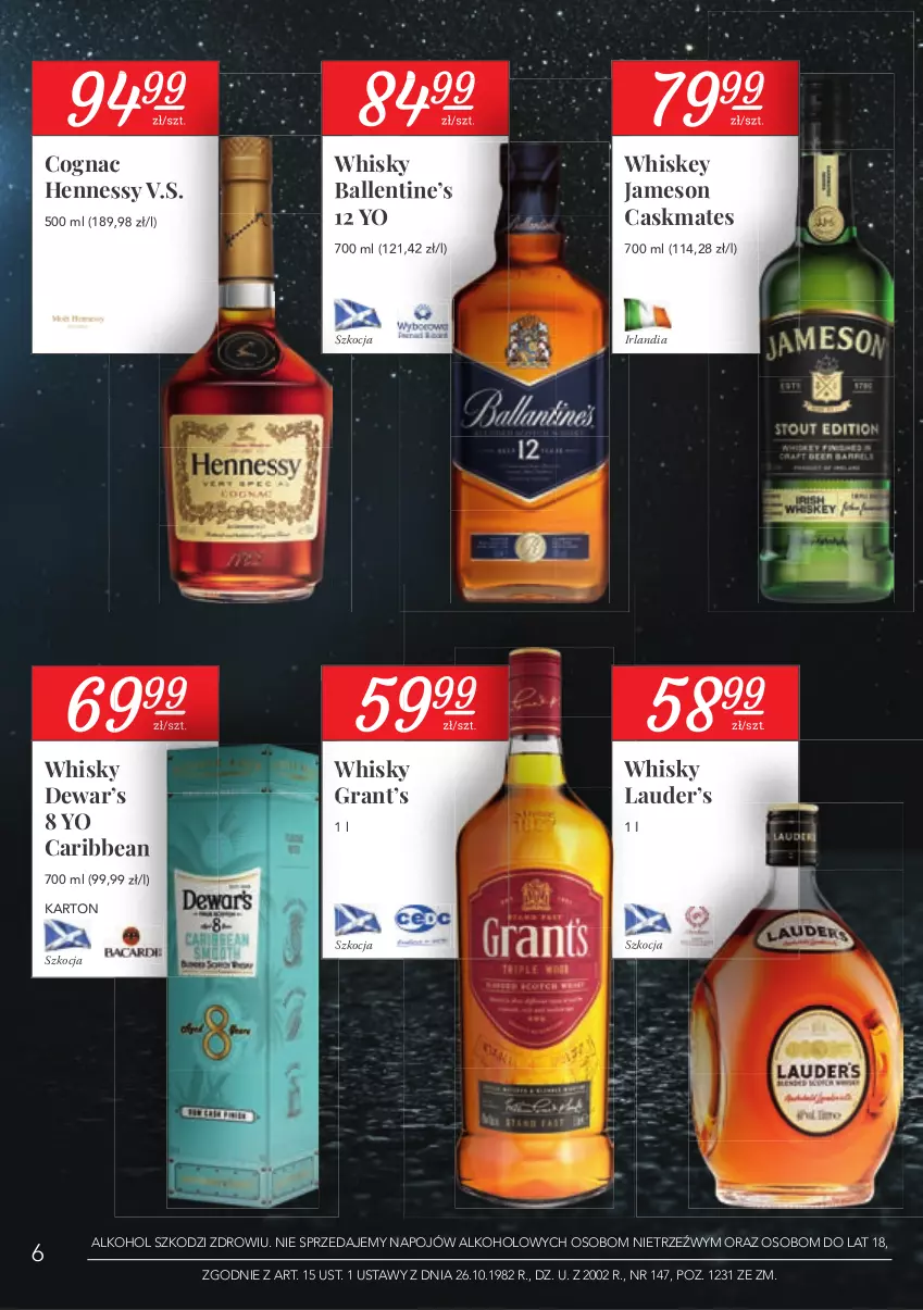 Gazetka promocyjna Stokrotka - Oferta alkoholowa - ważna 25.02 do 24.03.2021 - strona 6 - produkty: Gra, Jameson, Koc, Whiskey, Whisky