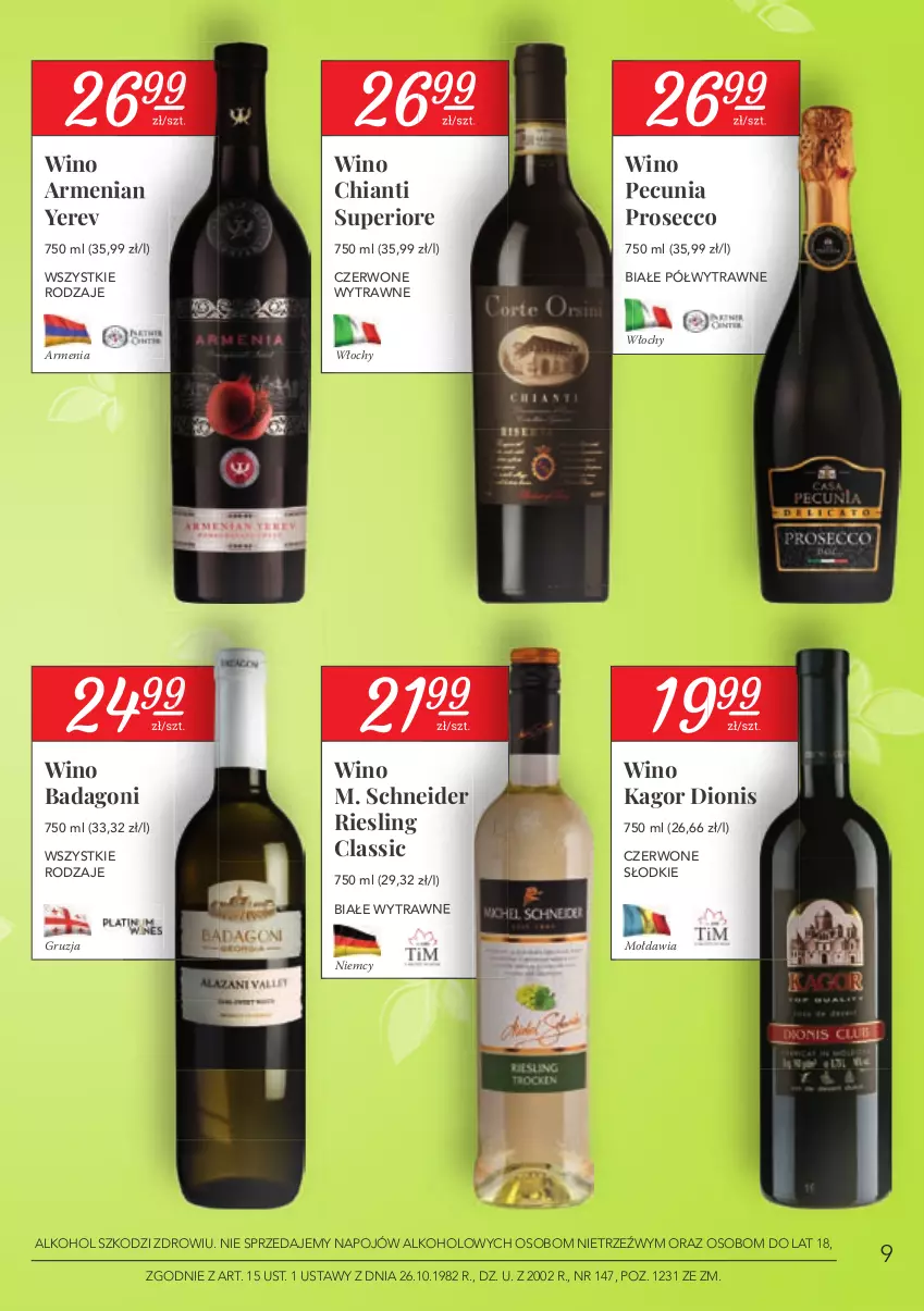 Gazetka promocyjna Stokrotka - Oferta alkoholowa - ważna 25.02 do 24.03.2021 - strona 9 - produkty: Chia, Chianti, Prosecco, Wino