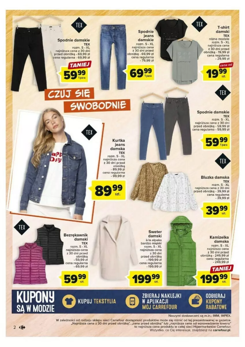 Gazetka promocyjna Carrefour - ważna 05.09 do 16.09.2023 - strona 11 - produkty: Spodnie, Spodnie jeans, Sweter, T-shirt