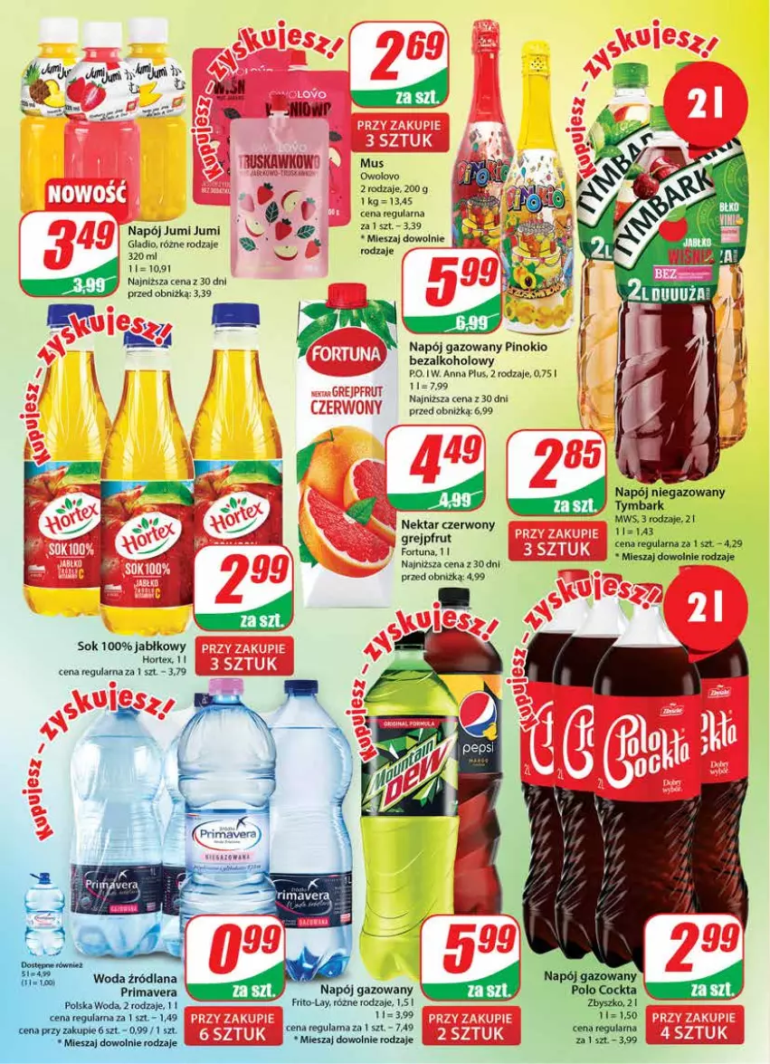 Gazetka promocyjna Dino - Gazetka 46 - ważna 14.11 do 21.11.2023 - strona 2 - produkty: Fortuna, Grejpfrut, Hortex, LANA, Mus, Napój, Napój gazowany, Nektar, Prima, Primavera, Sok, Tymbark, Woda