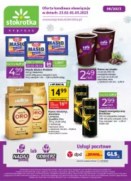 Gazetka promocyjna Stokrotka - Stokrotka Express - Gazetka - ważna od 01.03 do 01.03.2023 - strona 1 - produkty: Napój energetyczny, Kawa mielona, Kawa, Lavazza, Masło, Napój, Mleko