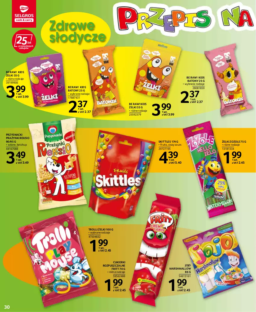 Gazetka promocyjna Selgros - Katalog Dzień Dziecka - ważna 19.05 do 01.06.2022 - strona 30 - produkty: Baton, Cukier, Cukierki, Ketchup, Mars, Przysnacki