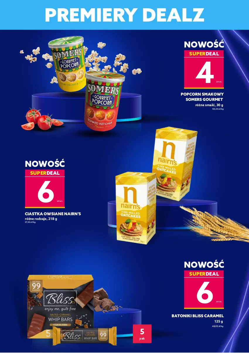 Gazetka promocyjna Dealz - ✨FESTIWAL MEGA OFERT!✨ - ważna 01.03 do 08.03.2023 - strona 5 - produkty: Baton, Ciastka, Ciastka owsiane, Popcorn, Tonik