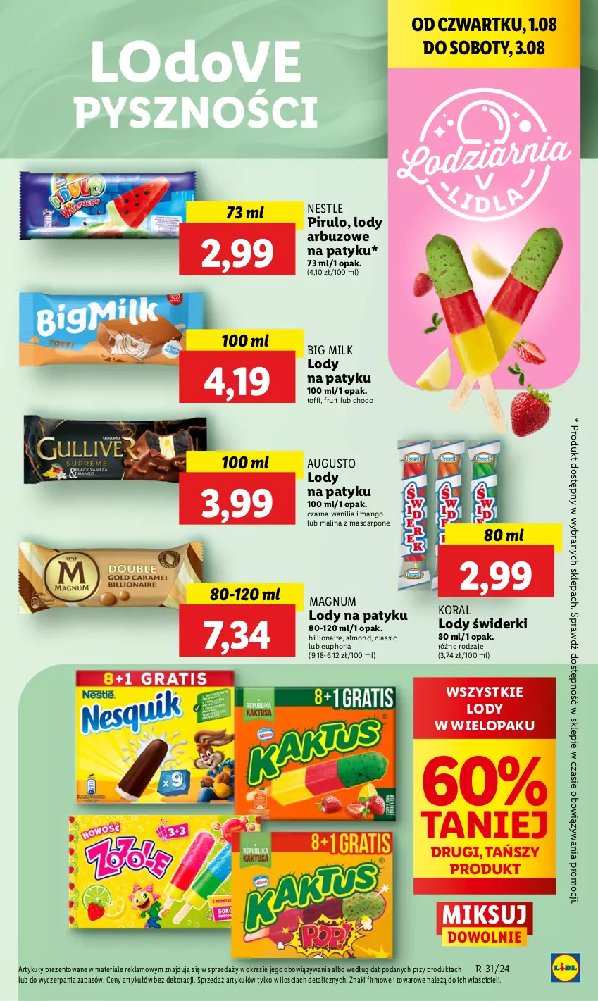 Gazetka promocyjna Lidl - GAZETKA - ważna 01.08 do 03.08.2024 - strona 27 - produkty: Arbuz, Big Milk, Dove, Lion, Lody, Mango, Mascarpone