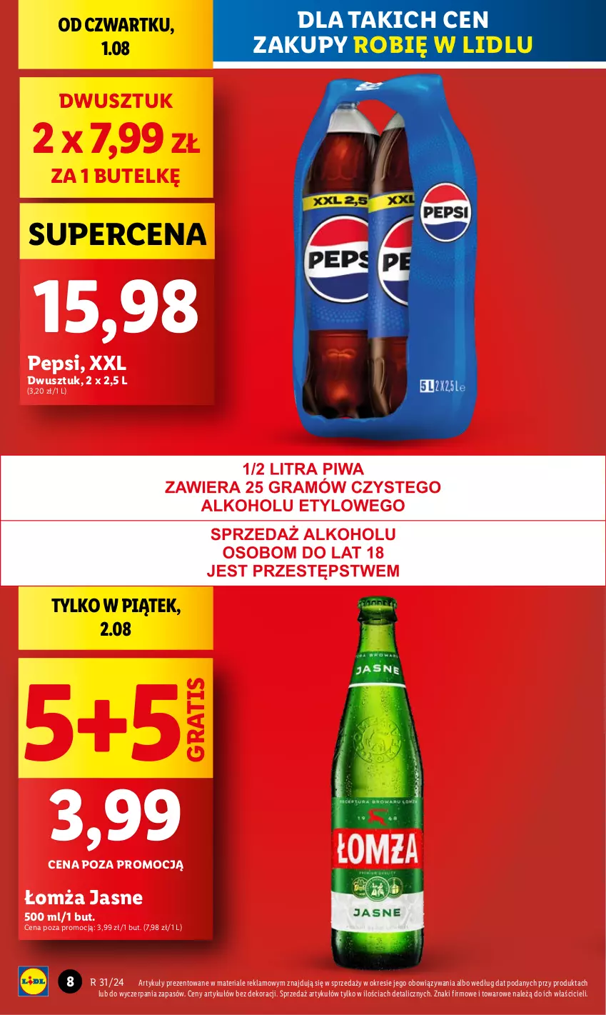 Gazetka promocyjna Lidl - GAZETKA - ważna 01.08 do 03.08.2024 - strona 8 - produkty: Gra, Pepsi