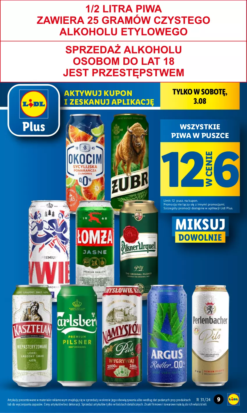 Gazetka promocyjna Lidl - GAZETKA - ważna 01.08 do 03.08.2024 - strona 9 - produkty: Piwa