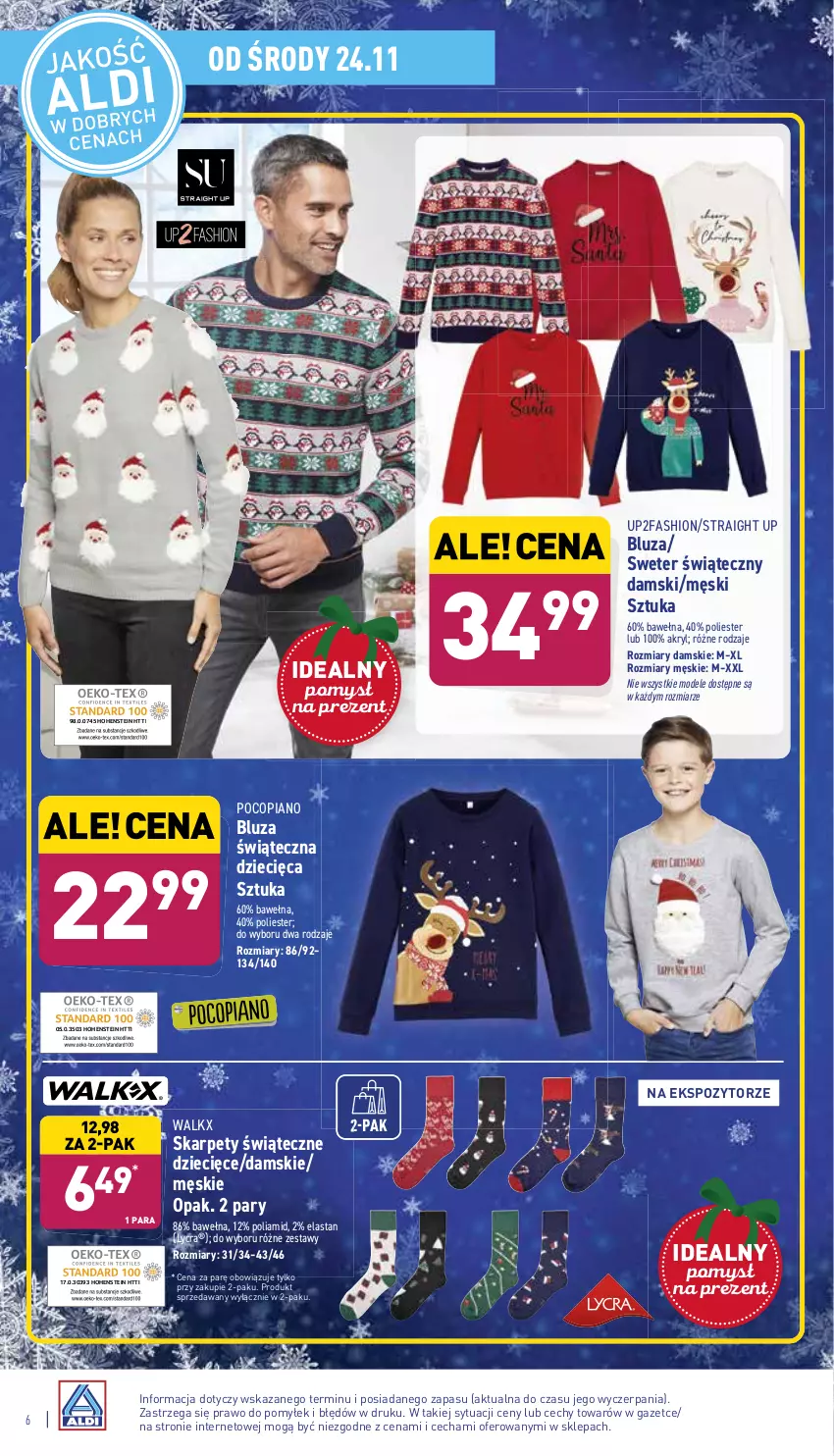 Gazetka promocyjna Aldi - Katalog Moda i Dom - ważna 22.11 do 27.11.2021 - strona 6 - produkty: Bluza, Dzieci, Fa, Karp, Pocopiano, Sweter, Wełna