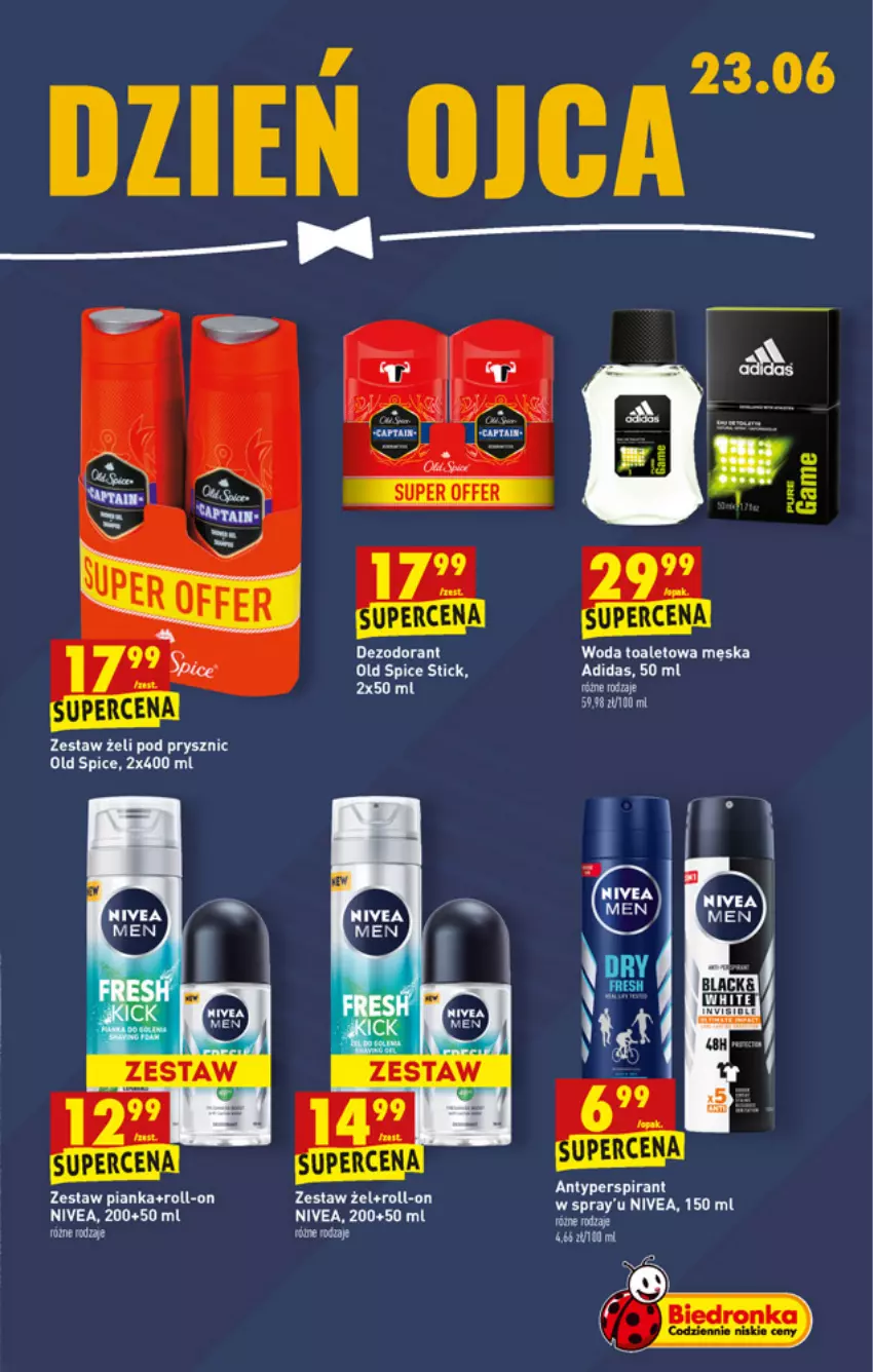 Gazetka promocyjna Biedronka - W tym tygodniu PN - ważna 17.06 do 23.06.2021 - strona 37 - produkty: Adidas, Antyperspirant, Fa, Nivea, Old Spice, Woda, Woda toaletowa