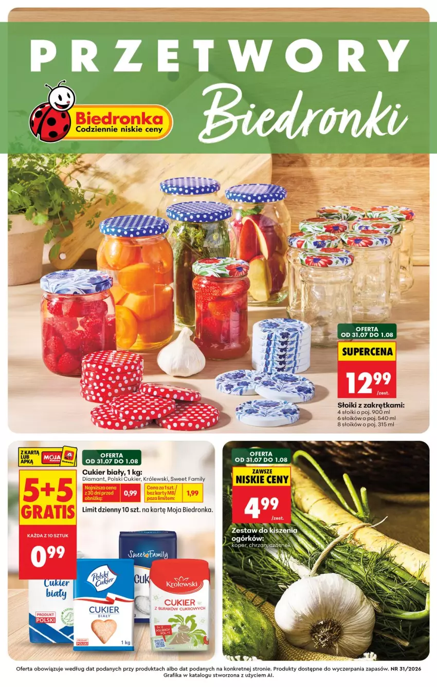 Gazetka promocyjna Biedronka - Gazetka - ważna 31.07 do 07.08.2026 - strona 1 - produkty: Cukier, Diamant, Fa, Gra, Grafika, Kret, Królewski