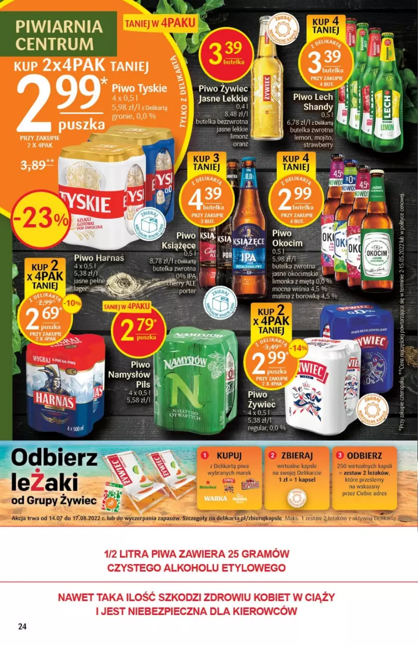 Gazetka promocyjna Delikatesy Centrum - Gazetka DC28 - ważna 21.07 do 27.07.2022 - strona 24 - produkty: Gra, Koc, Książęce, Limonka, Namysłów, Okocim, Piec, Piwa, Piwo, Rum