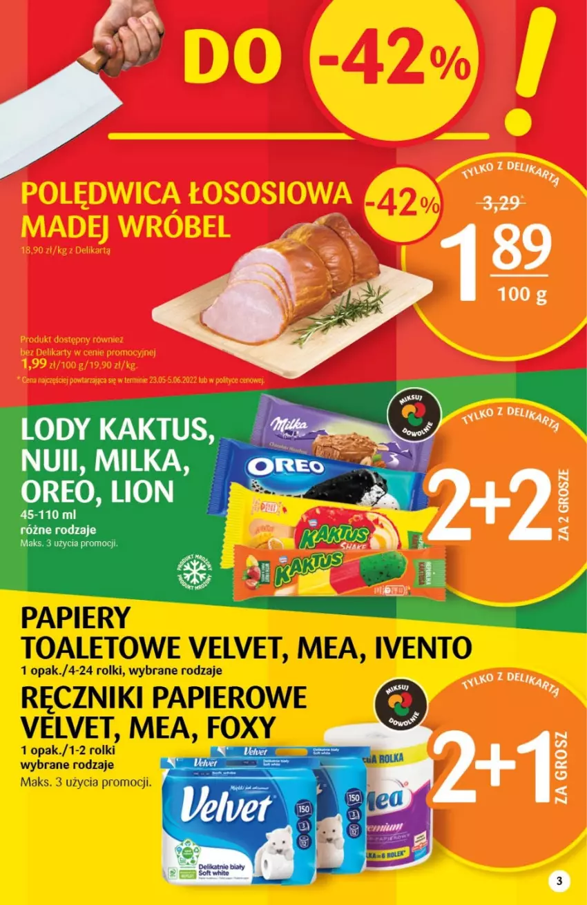 Gazetka promocyjna Delikatesy Centrum - Gazetka DC28 - ważna 21.07 do 27.07.2022 - strona 3 - produkty: Foxy, Papier, Ręcznik, Ręczniki papierowe, Rolki, Velvet