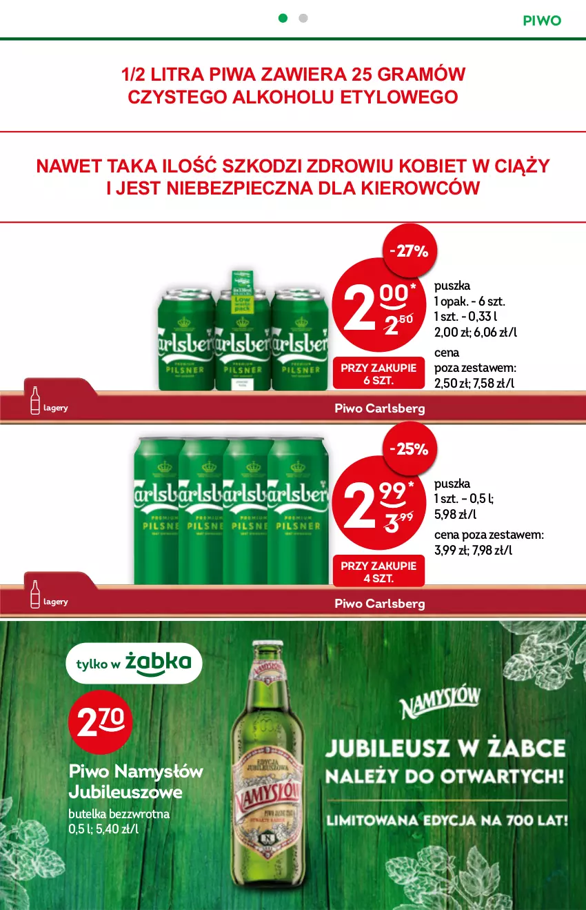 Gazetka promocyjna Żabka - ważna 22.12.2021 do 04.01.2022 - strona 14 - produkty: Carlsberg, Gra, Namysłów, Piec, Piwa, Piwo