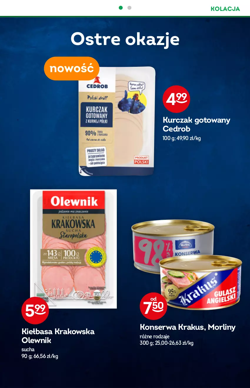 Gazetka promocyjna Żabka - ważna 22.12.2021 do 04.01.2022 - strona 48 - produkty: Kiełbasa, Kiełbasa krakowska, Krakus, Kurczak, Kurczak gotowany, Morliny, Olewnik, Ser