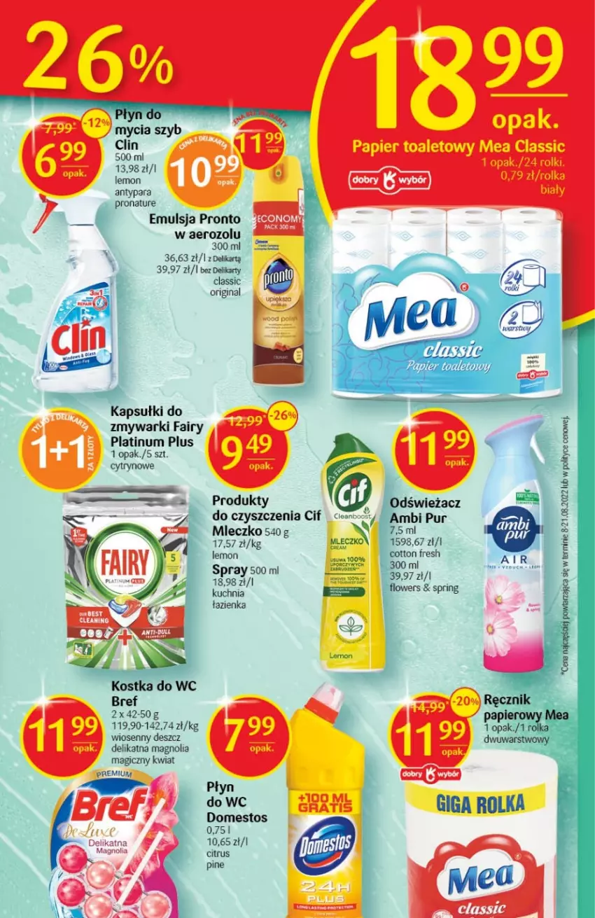 Gazetka promocyjna Delikatesy Centrum - Gazetka DC39 - ważna 06.10 do 12.10.2022 - strona 31 - produkty: Cif, Clin, Domestos, Emulsja, Fa, Fairy, Gin, Kuchnia, Mleczko, Pronto, Zmywarki