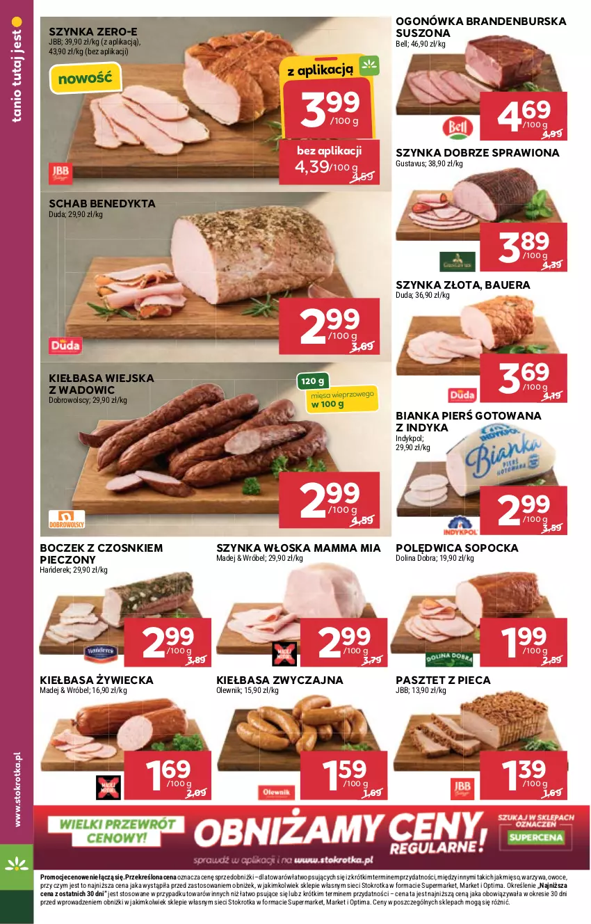 Gazetka promocyjna Stokrotka - Supermarket - ważna 07.05 do 13.05.2026 - strona 25 - produkty: Bell, Bianka, Boczek, Duda, Kiełbasa, Kiełbasa wiejska, Mięso, Ogonówka, Olewnik, Optima, Owoce, Pasztet, Piec, Polędwica, Schab Benedykta, Szynka, Warzywa