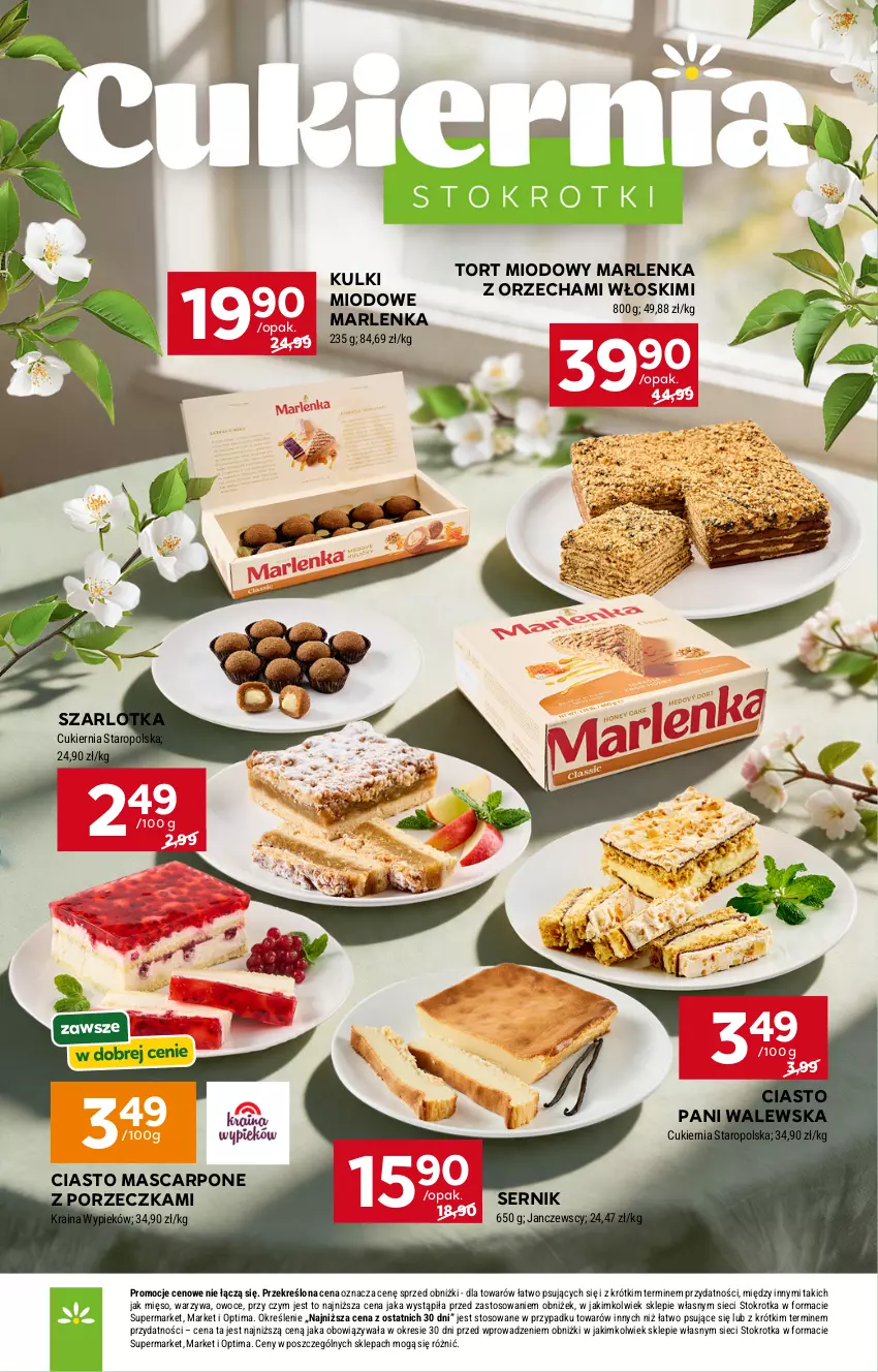 Gazetka promocyjna Stokrotka - Supermarket - ważna 07.05 do 13.05.2026 - strona 29 - produkty: Cukier, Mascarpone, Mięso, Optima, Owoce, Por, Ser, Szarlotka, Warzywa