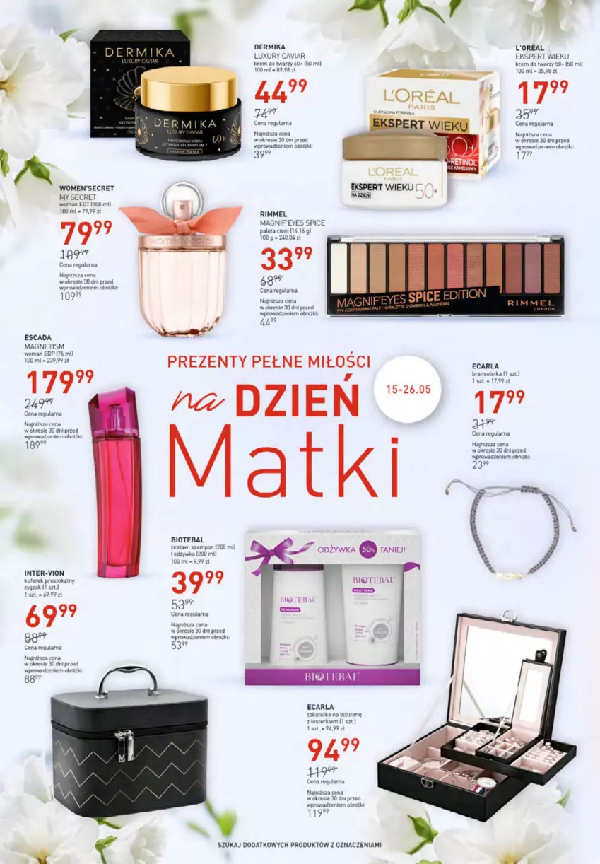 Gazetka promocyjna Drogerie Jawa - ważna 06.05 do 05.06.2023 - strona 2 - produkty: BIOTEBAL, Bransoletka, Dermika, Escada, Krem do twarzy, Odżywka, Paleta, Szampon