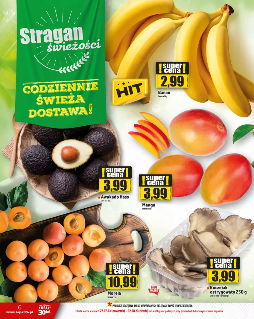 Gazetka promocyjna Topaz - Gazetka - ważna 27.07 do 02.08.2023 - strona 6 - produkty: Boczniak, Top