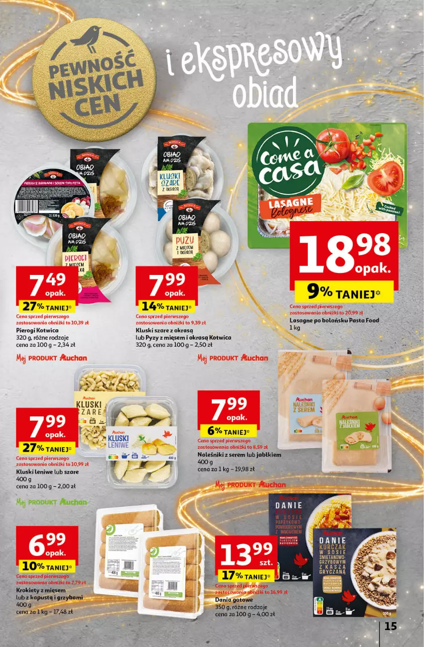 Gazetka promocyjna Auchan - Pewność Niskich Cen Hipermarket - ważna 21.11 do 27.11.2024 - strona 17 - produkty: Dania gotowe, Kapustą, Krokiety, Lasagne, Naleśniki, Pierogi, Ser