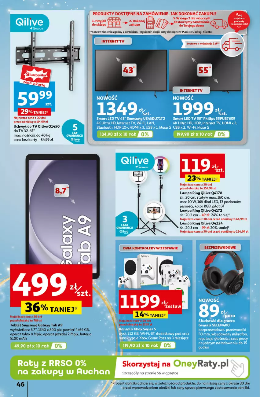 Gazetka promocyjna Auchan - Pewność Niskich Cen Hipermarket - ważna 21.11 do 27.11.2024 - strona 52 - produkty: Bateria, Gala, Kontroler, Kosz, Lampa, Samsung, Tablet