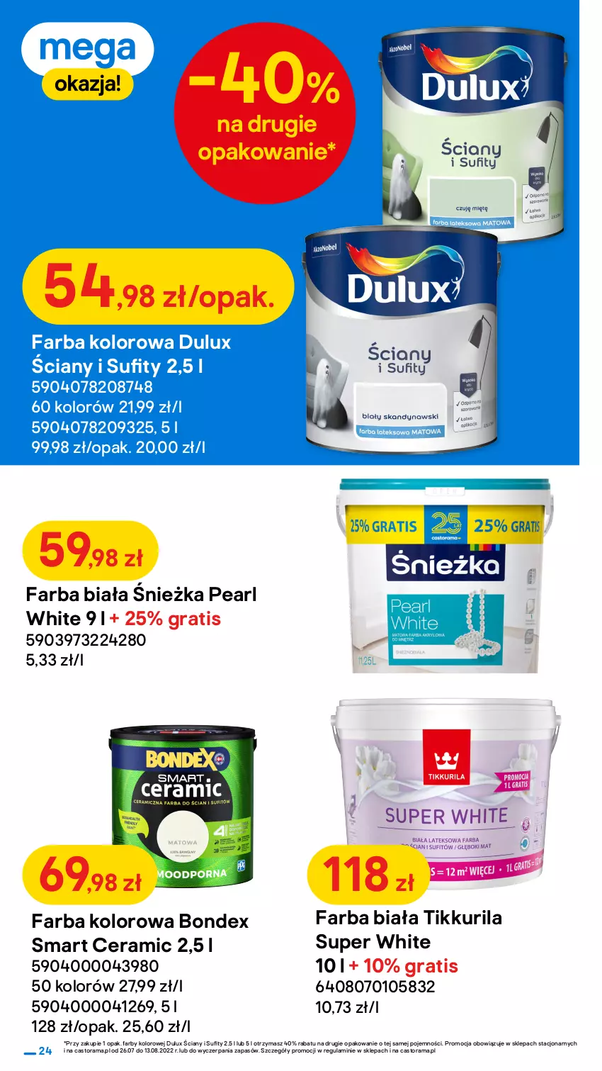 Gazetka promocyjna Castorama - ważna 26.07 do 13.08.2022 - strona 24 - produkty: Astor, Dulux, Fa, Gra, Kuchnia, Lion, Rama, Szal