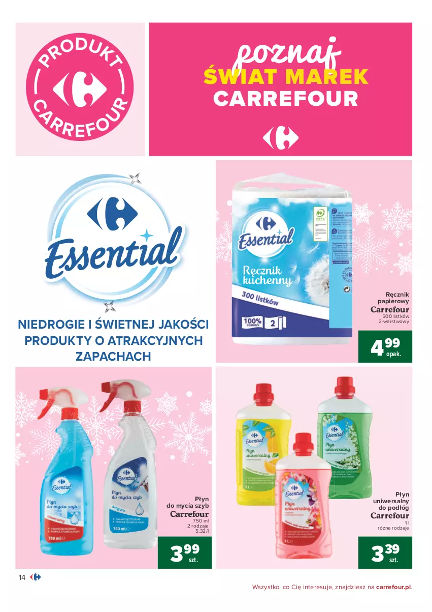 Gazetka promocyjna Carrefour - Gazetka Carrefour - ważna 07.12 do 12.12.2021 - strona 14 - produkty: Papier, Płyn do mycia, Ręcznik