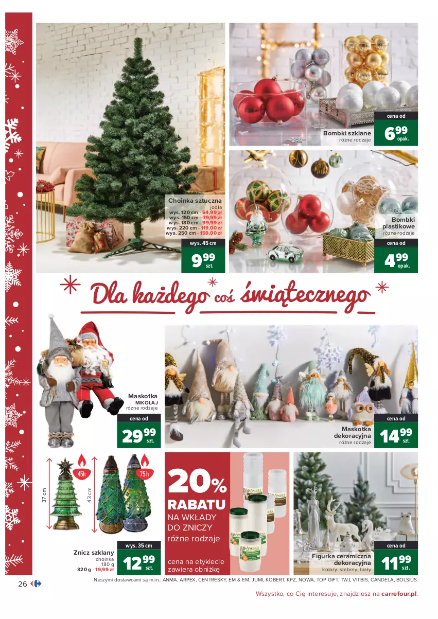 Gazetka promocyjna Carrefour - Gazetka Carrefour - ważna 07.12 do 12.12.2021 - strona 26 - produkty: Bols, Bolsius, Bombki, Choinka, Figurka ceramiczna, Inka, Top, Znicz