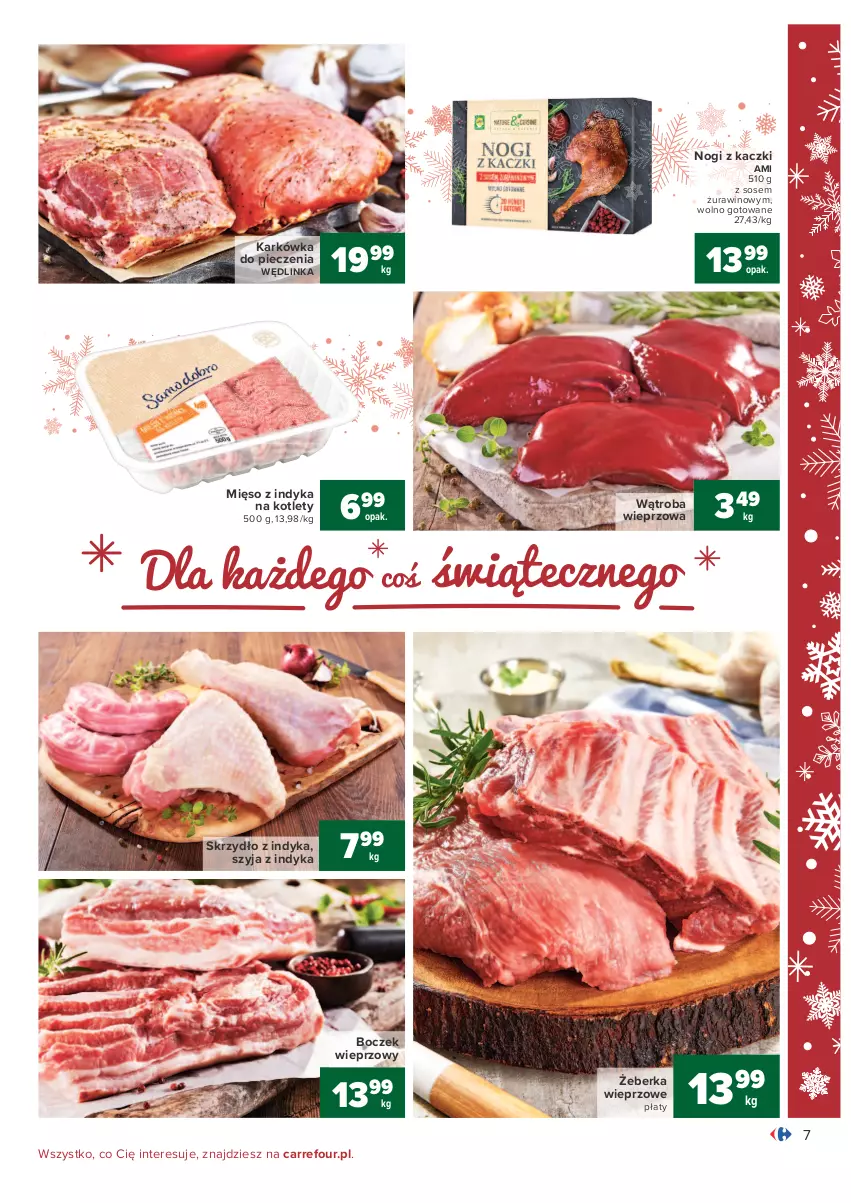 Gazetka promocyjna Carrefour - Gazetka Carrefour - ważna 07.12 do 12.12.2021 - strona 7 - produkty: Boczek, Boczek wieprzowy, Inka, Kotlet, Mięso, Mięso z indyka, Piec, Sos, Wino