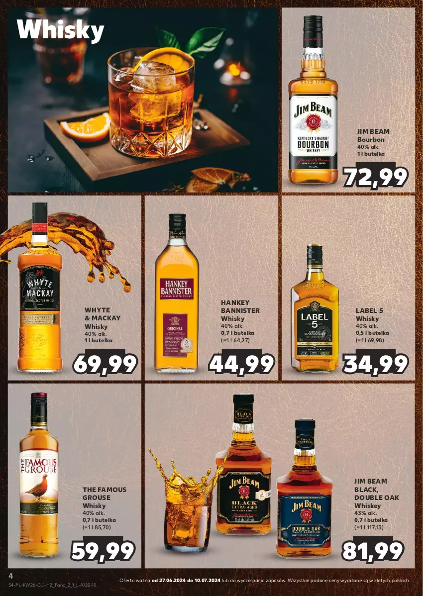 Gazetka promocyjna Kaufland - Barek Kauflandu - ważna 27.06 do 10.07.2024 - strona 4 - produkty: Bourbon, Fa, Jim Beam, Lack, The Famous Grouse, Whiskey, Whisky
