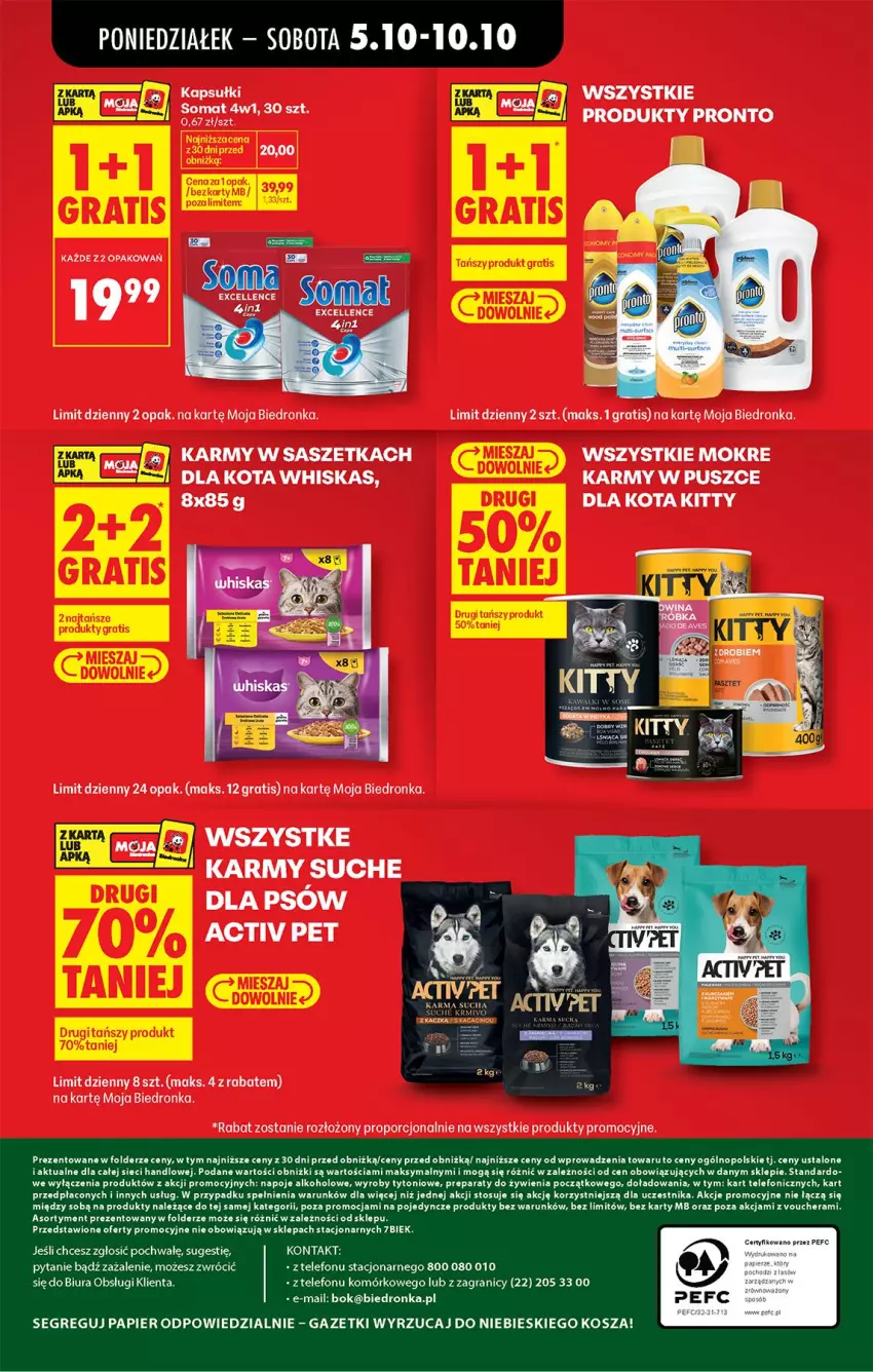 Gazetka promocyjna Biedronka - Od Poniedziałku - ważna 05.10 do 07.10.2026 - strona 14 - produkty: Fa, Gra, Kaczka, Kawa, Kosz, LG, Napoje, Papier, Por, Pronto, Somat, Telefon, Whiskas