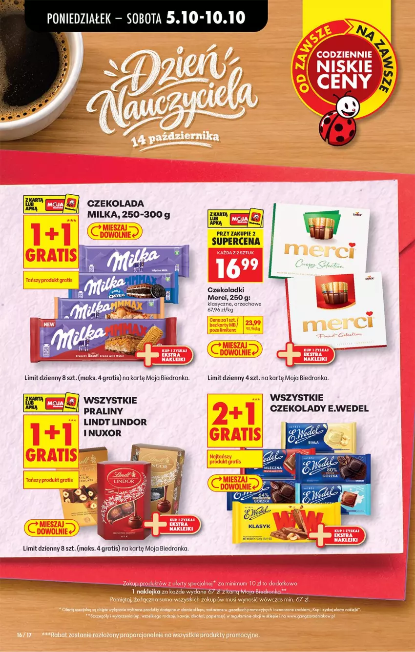 Gazetka promocyjna Biedronka - Od Poniedziałku - ważna 05.10 do 07.10.2026 - strona 19 - produkty: Czekolada, Gra, Lindor, Lindt, Merci, Milka, Praliny