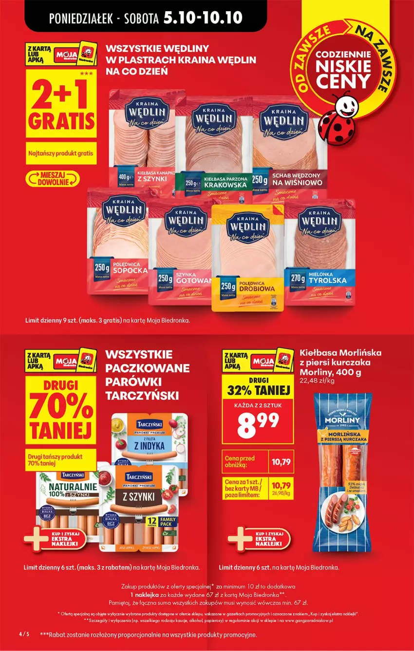 Gazetka promocyjna Biedronka - Od Poniedziałku - ważna 05.10 do 07.10.2026 - strona 4 - produkty: Klej, Mięta, Mus, Papier, Parówki, Polędwica, Por, Tarczyński