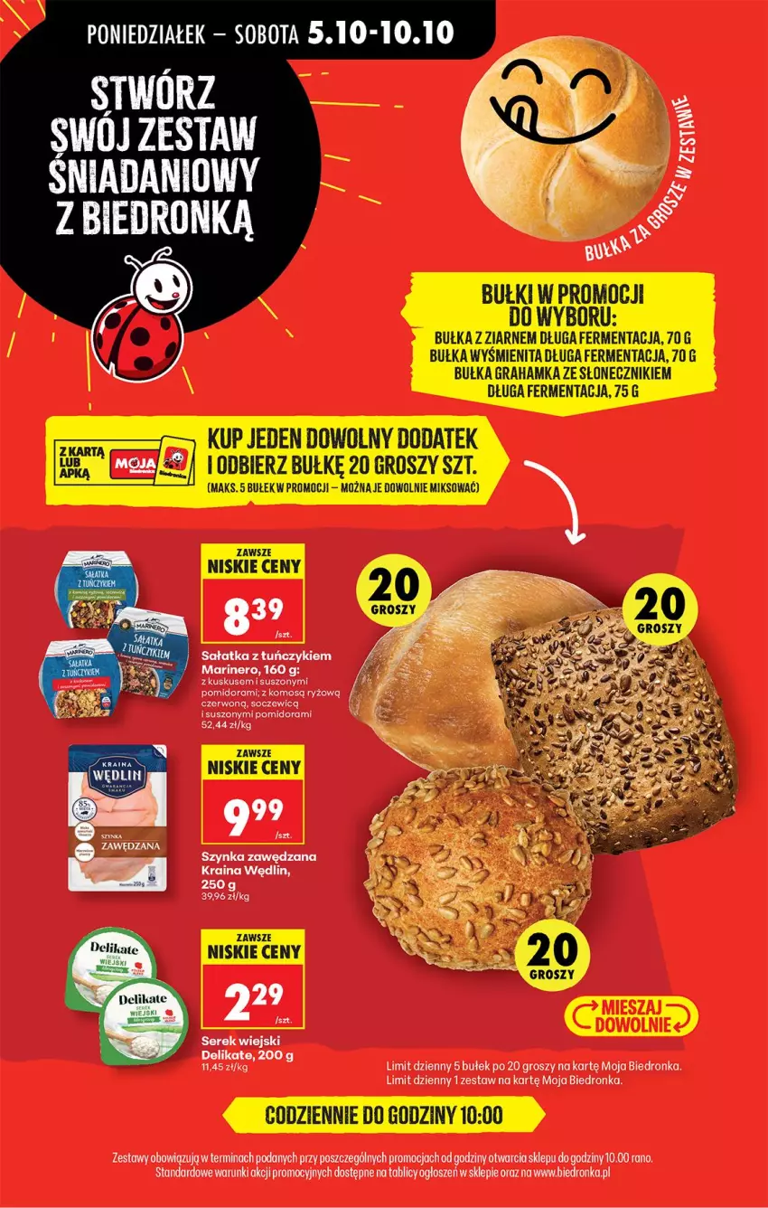 Gazetka promocyjna Biedronka - Od Poniedziałku - ważna 05.10 do 07.10.2026 - strona 41 - produkty: Bułka, Bułka grahamka, Gra, Kuskus, Ryż, Sałat, Sałatka, Ser, Serek, Serek wiejski, Szynka, Tuńczyk, Wella