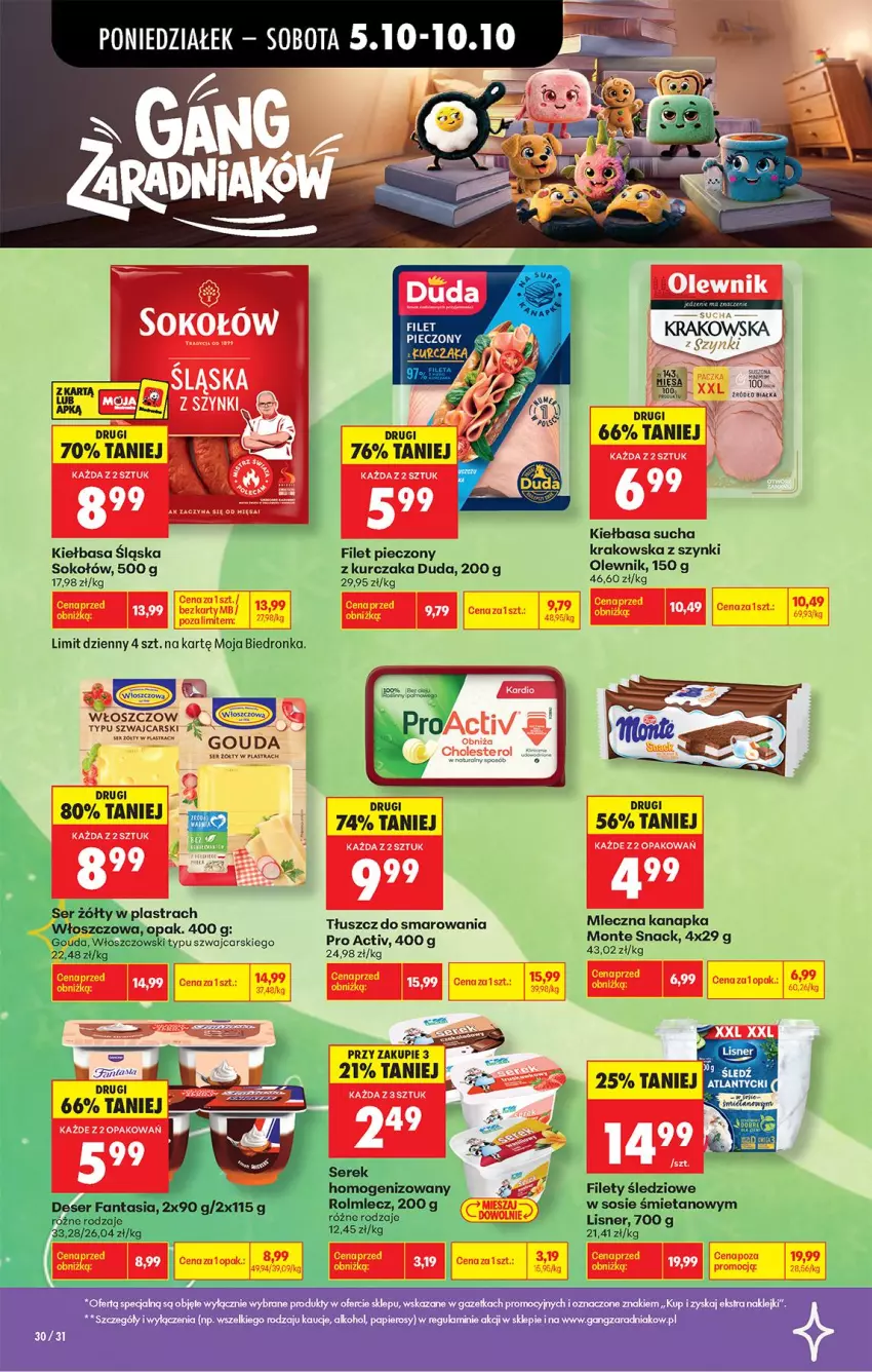Gazetka promocyjna Biedronka - Od Poniedziałku - ważna 05.10 do 07.10.2026 - strona 43 - produkty: Cars, Duda, Gouda, Kiełbasa, Kiełbasa śląska, Klej, Kurczak, Mleczna kanapka, Monte, Olewnik, Papier, Piec, Sok, Sokołów