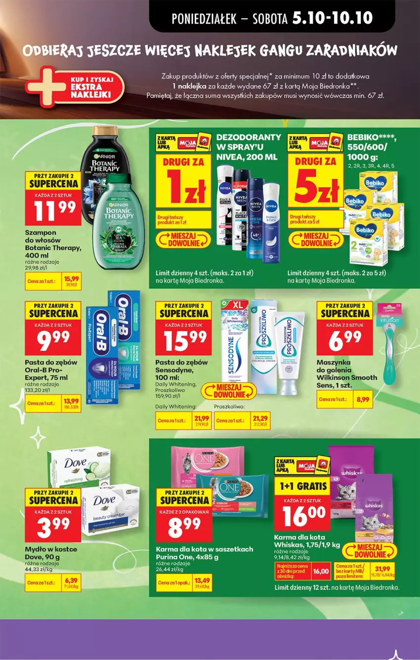 Gazetka promocyjna Biedronka - Od Poniedziałku - ważna 05.10 do 07.10.2026 - strona 48 - produkty: Bebiko, Dezodorant, Dove, Garnier, Gra, Klej, LANA, Maszynka, Mięta, Mus, Mydło, Nivea, Pasta do zębów, Pur, Purina, Sensodyne, Szampon, Szynka