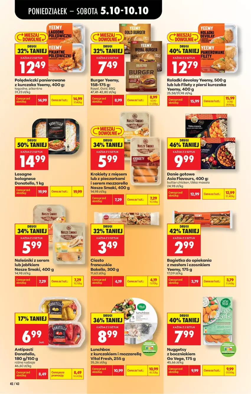 Gazetka promocyjna Biedronka - Od Poniedziałku - ważna 05.10 do 07.10.2026 - strona 57 - produkty: Asus, Bagietka, Boczniak, Burger, Danie gotowe, Fa, Krokiety, Kurczak, Lasagne, Mozzarella, Naleśniki, O Bag, Piec, Pieczarka, Polędwiczki panierowane, Ser